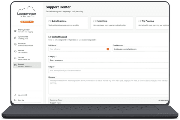 Expert support screenshot