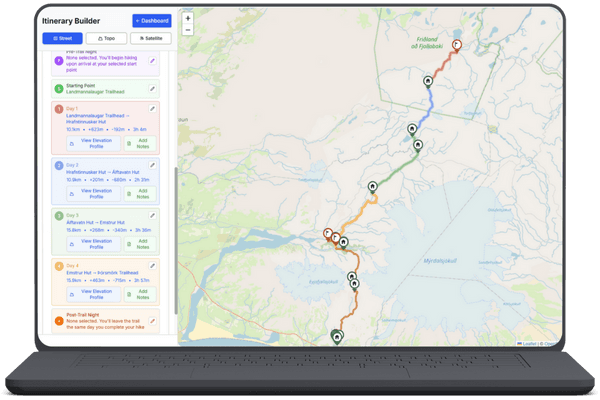 Interactive map interface screenshot